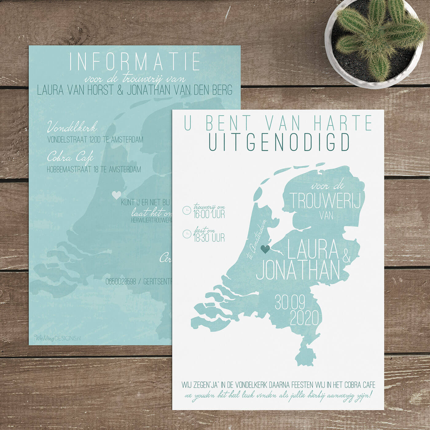Trouwkaart Landkaart Belgie - nu de nederlandse variant