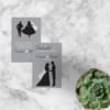 Bedankje Silhouet gebruikt dezelfde illustraties als de gelijknamige trouwkaart: abstracte silhouetten in grijs en zwart.