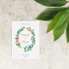 Save the date kaartje Tropisch Paradijs | Sierlijk en tropisch ontwerp, met bloemen en blaadjes in prachtige, felle kleuren.